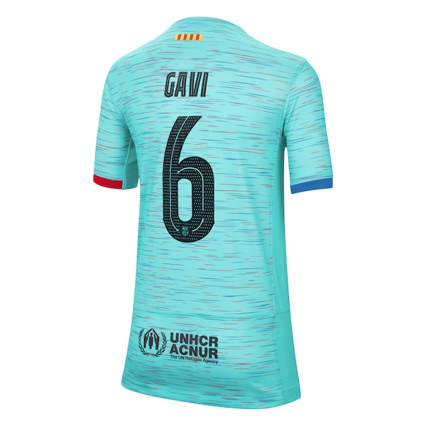 Gavi Barcelona Nike Youth 2023/24 Third Replica Jersey - Aqua - Image 3