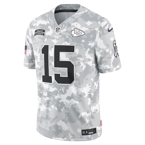 Patrick Mahomes Kansas City Chiefs Nike 2024 Salute to Service Limited Jersey - Arctic Camo - Image 2