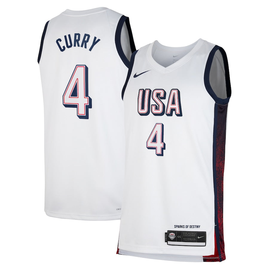 Stephen Curry #4 USA Men¡¯s National Team USA 2024 OLYMPIC JERSEYS - White