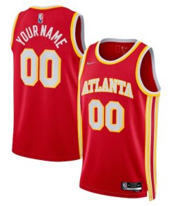 Atlanta Hawks Nike 2021/22 Diamond Swingman Custom Jersey - Icon Edition - Red