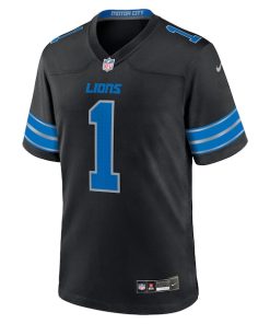 Alternative view of Jameson Williams Detroit Lions Nike 2nd Alternate Game Player Jersey - Black