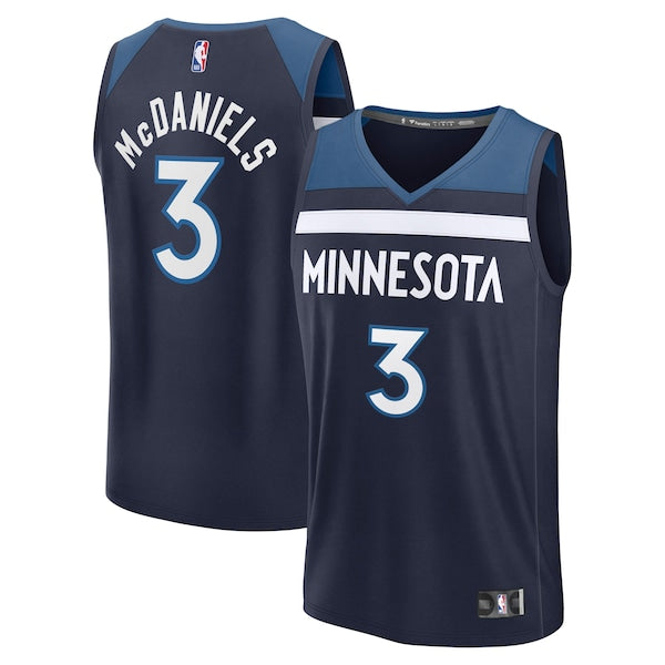 Jaden McDaniels Minnesota Timberwolves Fast Break Replica Player Jersey - Icon Edition - Navy