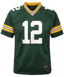 Alternative view of Aaron Rodgers Green Bay Packers Nike Youth Game Jersey - Green