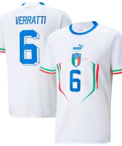 Marco Verratti Italy National Team Puma 2022/23 Away Replica Player Jersey - White