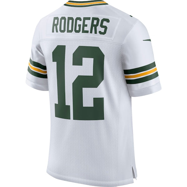 Aaron Rodgers Green Bay Packers Nike Classic Elite Player Jersey - White/Green - Image 4