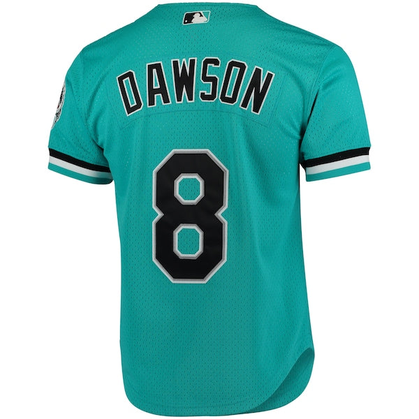 Andre Dawson Florida Marlins Cooperstown Collection Mesh Batting Practice Button-Up Jersey - Teal - Image 5