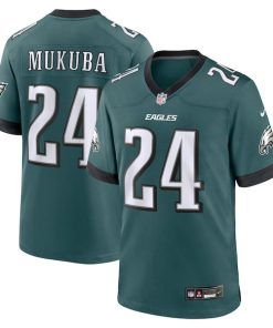 Andrew Mukuba Philadelphia Eagles Nike Team Game Jersey - Midnight Green