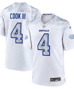 James Cook III Buffalo Bills Nike 2025 Rivalries Collection Game Jersey - White
