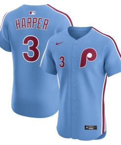 Bryce Harper Philadelphia Phillies Nike Alternate Elite Jersey - Light Blue/Cream/White