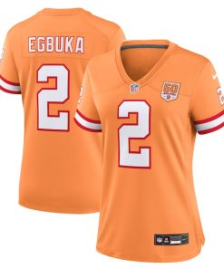 Alternative view of Emeka Egbuka  Tampa Bay Buccaneers Nike Women's Alternate 2 50th Season Game Jersey - Creamsicle/White/Red