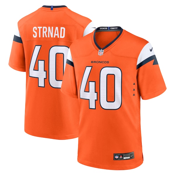 Justin Strnad Denver Broncos Nike Team Game Jersey - Orange