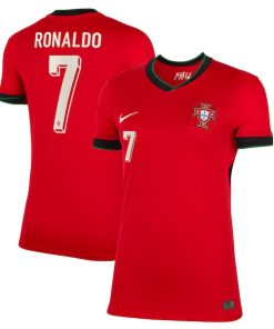 Cristiano Ronaldo Portugal National Team Nike Women's 2024 Home Replica Jersey - Red