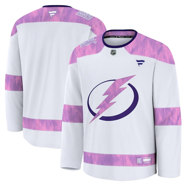 Tampa Bay Lightning 2024 Hockey Fights Cancer Practice Jersey - White