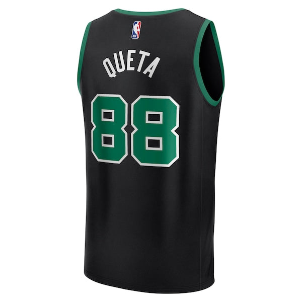 Neemias Queta Boston Celtics Fast Break Replica Player Jersey - Statement Edition - Black - Image 3