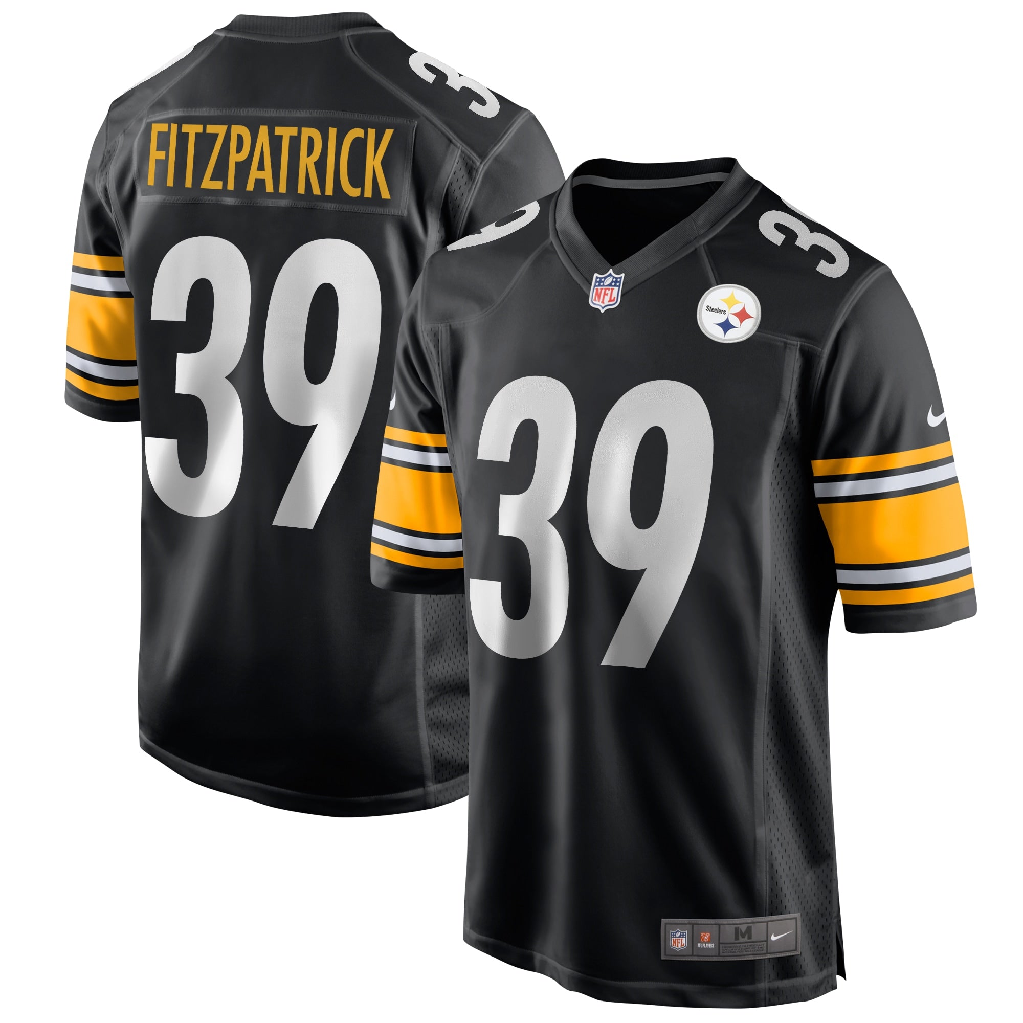 Minkah Fitzpatrick Pittsburgh Steelers Nike Game Player Jersey - White/Black - Image 6