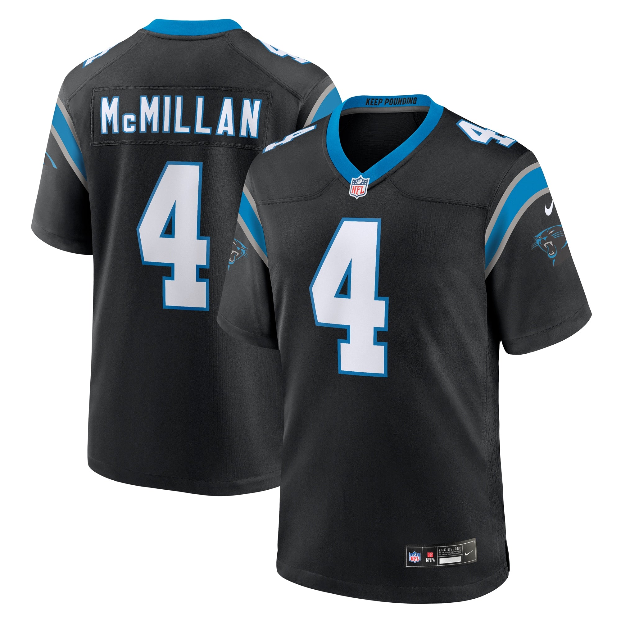 Tetairoa McMillan Carolina Panthers Nike Alternate Game Jersey - Blue/Black - Image 2