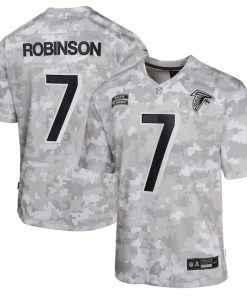 Bijan Robinson Atlanta Falcons Nike Youth 2024 Salute to Service Game Jersey - Arctic Camo