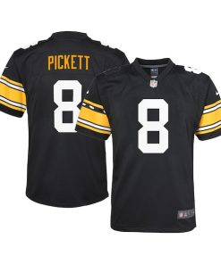 Alternative view of Kenny Pickett Pittsburgh Steelers Nike Youth Game Jersey - Black/White