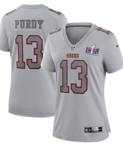 Brock Purdy San Francisco 49ers Nike Women's Super Bowl LVIII Atmosphere Fashion Game Jersey - Gray