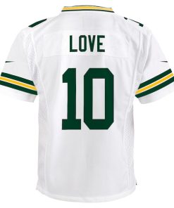 Alternative view of Jordan Love Green Bay Packers Nike Youth Player Game Jersey - White