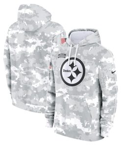 Pittsburgh Steelers Nike 2024 Salute to Service Club Fleece Pullover Hoodie - Arctic Camo