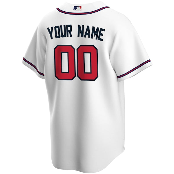 Atlanta Braves Nike Home Replica Custom Jersey - White - Image 3
