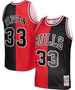 Scottie Pippen Chicago Bulls Hardwood Classics 1997/98 Split Swingman Jersey - Red/Black