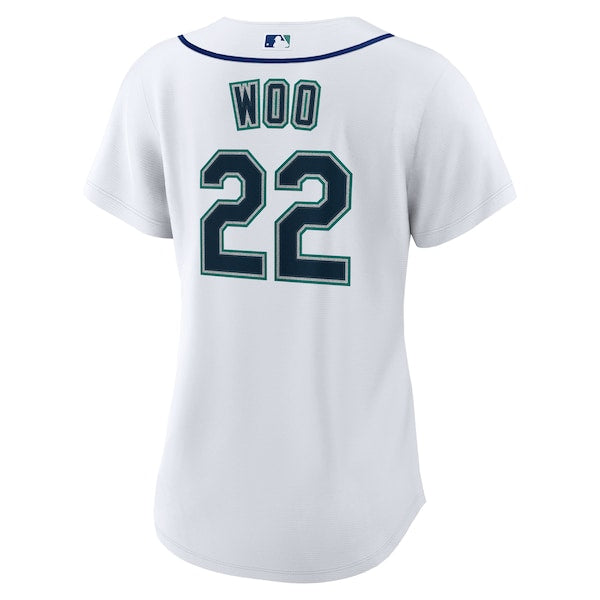 Women's Seattle Mariners Bryan Woo Nike White Home Replica Jersey - Image 3