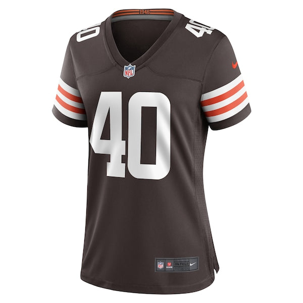 Matthew Adams Cleveland Browns Nike Women's Team Game Jersey - Brown - Image 2