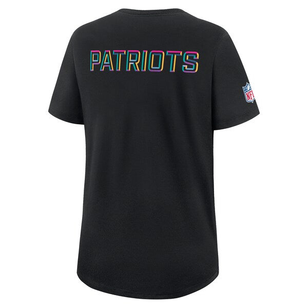 New England Patriots Nike Women's 2025 NFL Crucial Catch Tri-Blend Dri-FIT T-Shirt - Black - Image 3