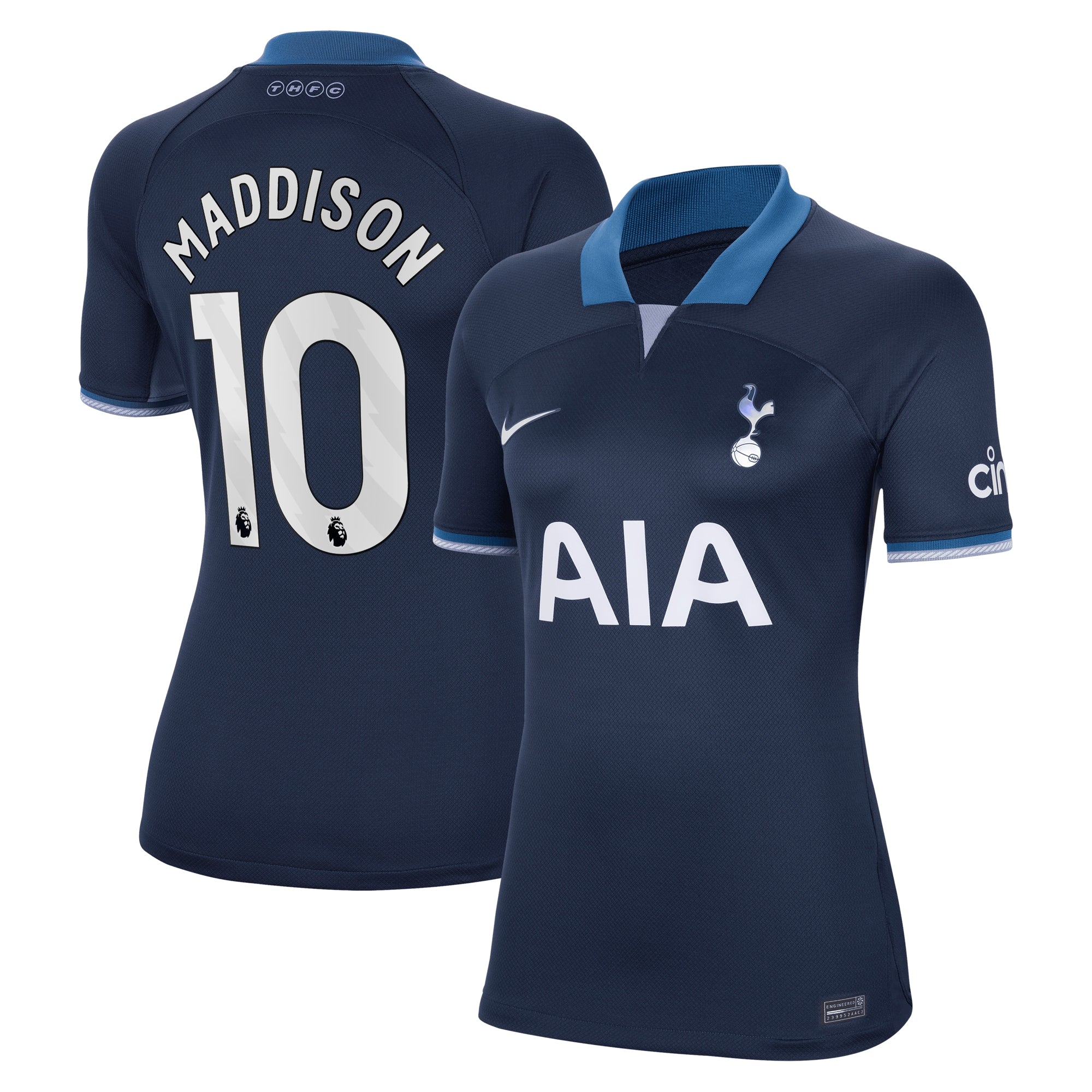 James Maddison Tottenham Hotspur Nike Women's 2023/24 Home Stadium Replica Player Jersey - White/Navy/Tan - Image 4