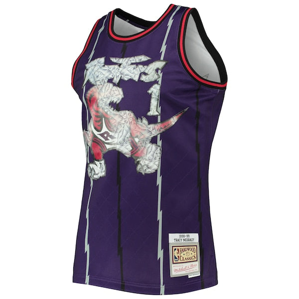 Tracy McGrady Toronto Raptors 1998/99 Hardwood Classics NBA 75th Anniversary Diamond Swingman Jersey - Purple - Image 2