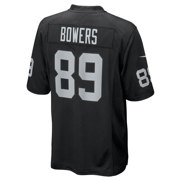 Brock Bowers Las Vegas Raiders Nike Youth Team Game Jersey - Black - Image 3