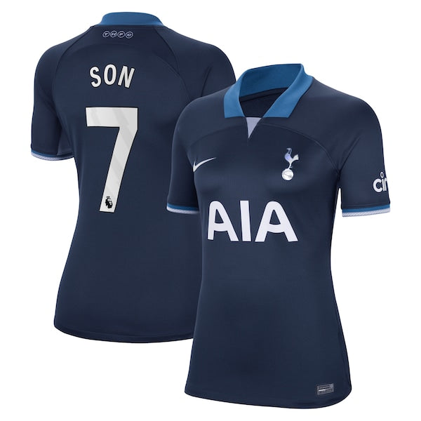Son Heung-Min Tottenham Hotspur Nike Women's 2023/24 Away Stadium Replica Player Jersey - Navy/Tan/White - Image 2