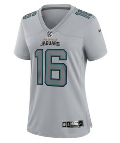 Alternative view of Trevor Lawrence Jacksonville Jaguars Nike Women's Atmosphere Fashion Game Jersey - Gray