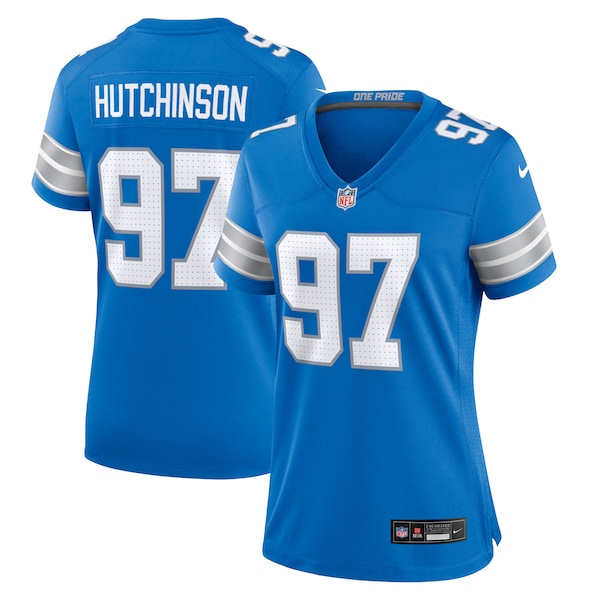 Aidan Hutchinson Detroit Lions Nike Women's Game Jersey - Blue/Black/White - Image 2