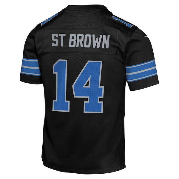 Amon-Ra St. Brown Detroit Lions Nike Youth Alternate Player Game Jersey - Black - Image 4