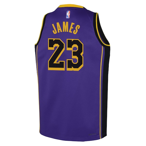 LeBron James Los Angeles Lakers Jordan Brand Youth Performance Swingman Jersey - Statement - Purple - Image 3