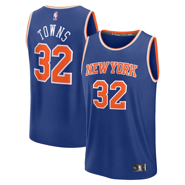 Karl-Anthony Towns New York Knicks Fast Break Replica Player Jersey - Icon Edition - Blue