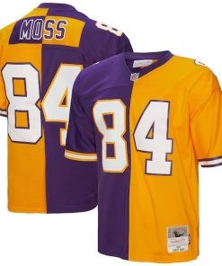Randy Moss Minnesota Vikings 1998 Split Legacy Replica Jersey - Purple/Gold