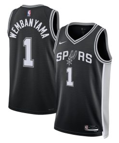Victor Wembanyama San Antonio Spurs Nike Unisex 2023 NBA Draft First Round Pick Swingman Jersey - Icon Edition - Black