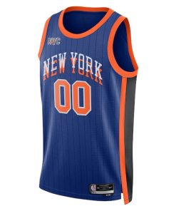 Alternative view of New York Knicks Nike Unisex 2023/24 Custom Swingman Jersey - Blue - City Edition
