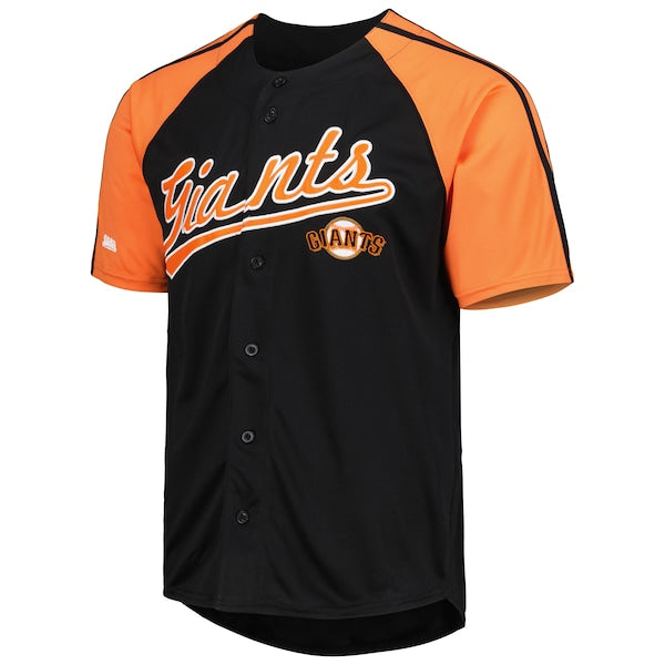San Francisco Giants Stitches Button-Down Raglan Fashion Jersey - Black - Image 2