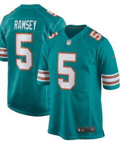 Alternative view of Jalen Ramsey Miami Dolphins Nike Alternate Game Jersey - Aqua/White