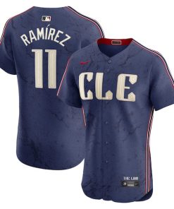 Jos¨¦ Ram¨ªrez Cleveland Guardians Nike City Connect Elite Jersey - Navy