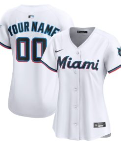 Miami Marlins Nike Women's Home Limited Custom Jersey - White