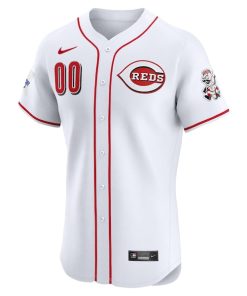 Alternative view of Cincinnati Reds Nike Home Elite Custom Patch Jersey - White