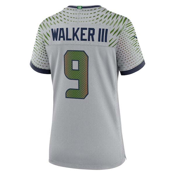 Kenneth Walker III Seattle Seahawks Nike Women's 2025 Rivalries Collection Game Jersey - Wolf Gray - Image 3