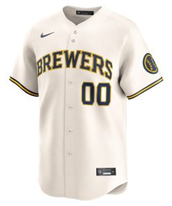 Alternative view of Milwaukee Brewers Nike Home Limited Pick-A-Player Retired Roster Jersey - Cream