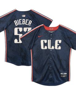 Shane Bieber Cleveland Guardians Nike Preschool 2024 City Connect Limited Jersey - Navy